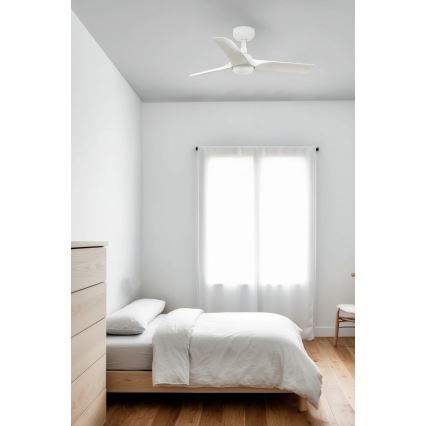 FARO 33824WT-1TW - LED prigušiva plafonski ventilator HEY S LED/10W/230V 2700/4000/6000K bela, prečnik 90 cm Wi-Fi Tuya + daljinski upravljač