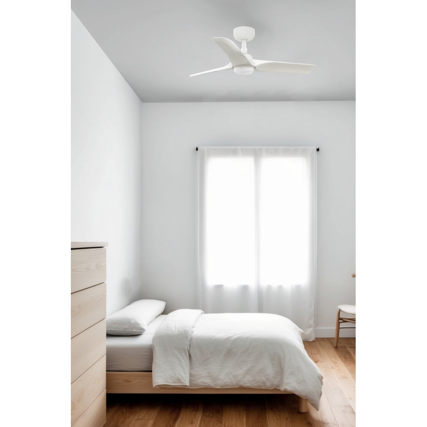 FARO 33824WT-1TW - LED prigušiva plafonski ventilator HEY S LED/10W/230V 2700/4000/6000K bela, prečnik 90 cm Wi-Fi Tuya + daljinski upravljač