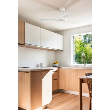 FARO 33824WT - Plafonski ventilator HEY S, beli, prečnika 90 cm, Wi‑Fi Tuya + daljinski upravljač