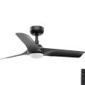 FARO 33825-1TW - LED prigušiva plafonski ventilator HEY S LED/10W/230V 2700/3000/4000K crna prečnik 90 cm + daljinski upravljač