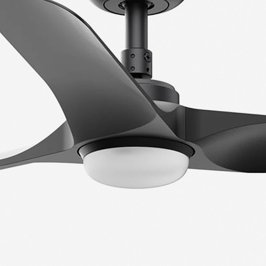 FARO 33825-1TW - LED prigušiva plafonski ventilator HEY S LED/10W/230V 2700/4000/6000K crni prečnik 90 cm + daljinski upravljač