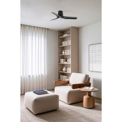 FARO 33827-1TW - LED prigušiva stropni ventilator HEY TUB S LED/10W/230V 2700/4000/6000K crna, prečnik 90 cm + sa daljinskim upravljačem