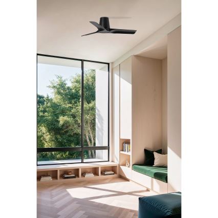 FARO 33827 - Plafonski ventilator HEY TUB S, crni, prečnik 90 cm + daljinski upravljač