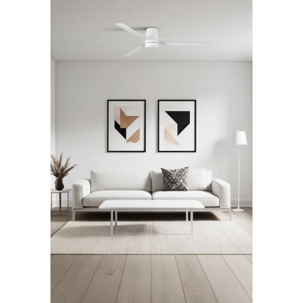 FARO 33828-1TW - LED prigušiva plafonski ventilator PUNT TUB M LED/18W/230V 3000/4200/6500K prečnik 130 cm bela + sa daljinskim upravljačem