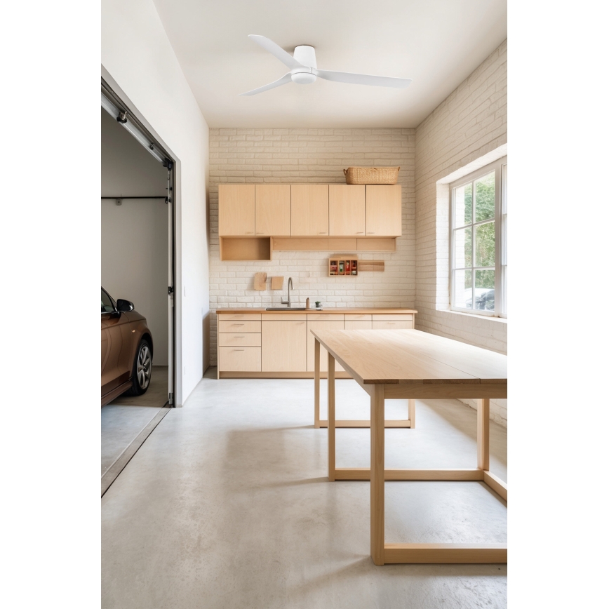 FARO 33828 - Plafonski ventilator PUNT TUB M, beo, Ø 130 cm + daljinski upravljač