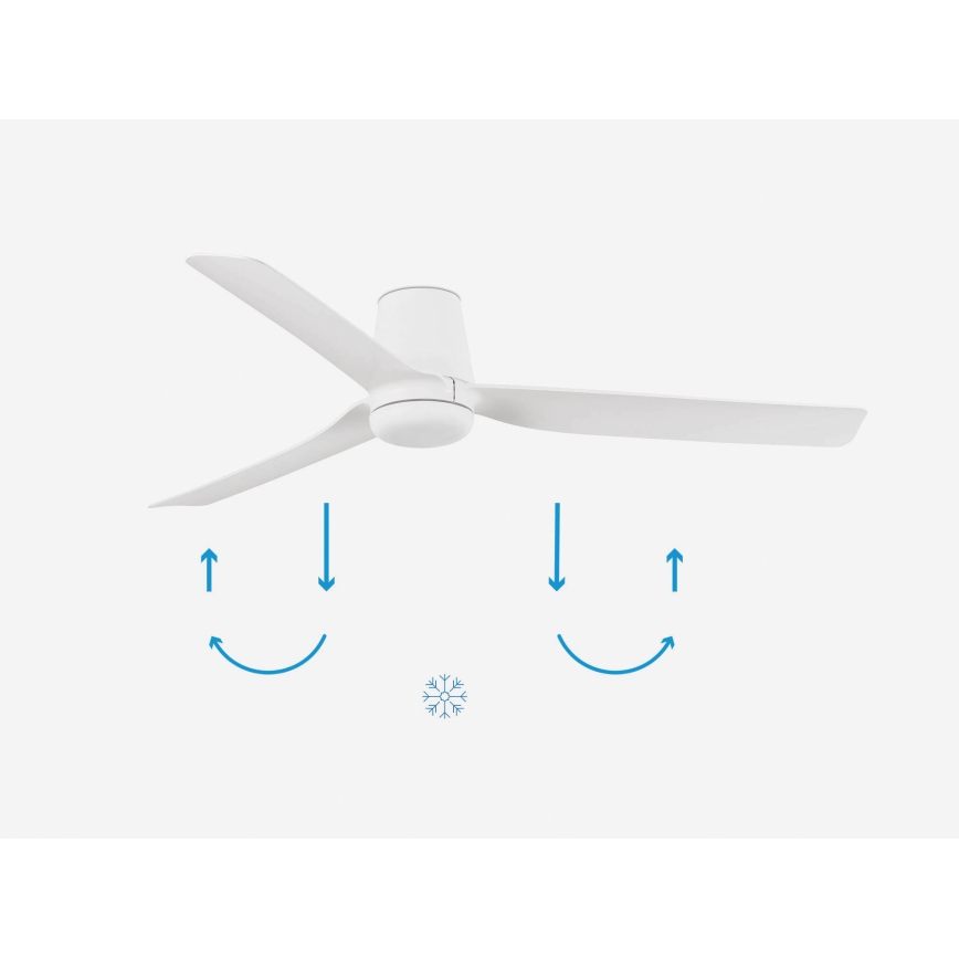 FARO 33828 - Plafonski ventilator PUNT TUB M, beo, Ø 130 cm + daljinski upravljač