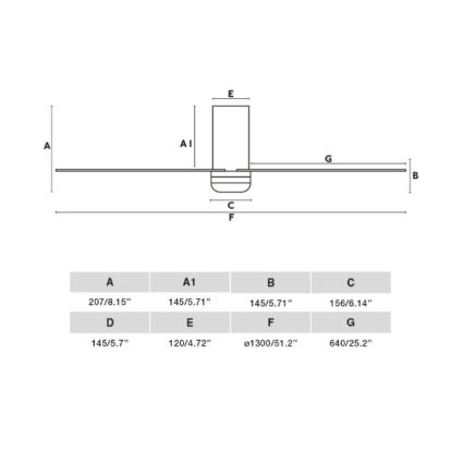 FARO 33828 - Plafonski ventilator PUNT TUB M, beo, Ø 130 cm + daljinski upravljač