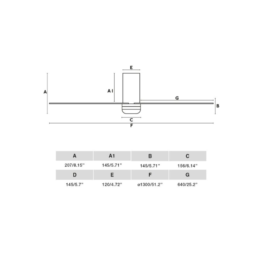 FARO 33828 - Plafonski ventilator PUNT TUB M, beo, Ø 130 cm + daljinski upravljač