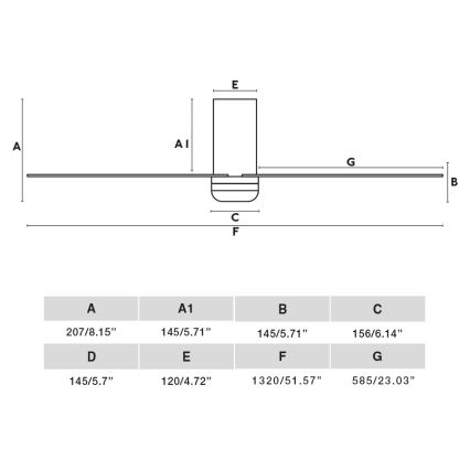 FARO 33828WT-1TW - LED prigušiva plafonski ventilator PUNT TUB M LED/18W/230V 3000/4200/6500K bela, prečnik 132 cm Wi-Fi Tuya + daljinski upravljač