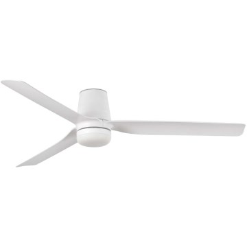 FARO 33828WT1S - LED prigušiva plafonski ventilator PUNT TUB M LED/18W/230V 2700/3000/4000K Ø 132 cm bela Wi‑Fi Tuya + daljinski upravljač