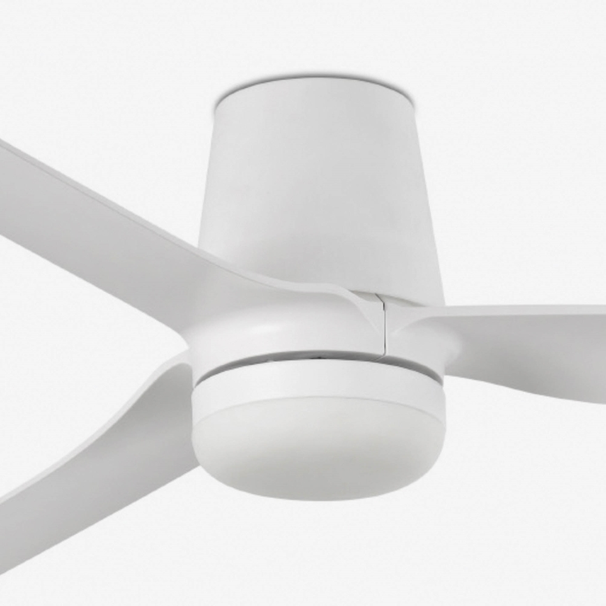 FARO 33828WT1S - LED prigušiva plafonski ventilator PUNT TUB M LED/18W/230V 2700/3000/4000K Ø 132 cm bela Wi‑Fi Tuya + daljinski upravljač