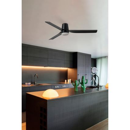 FARO 33829-1TW - Plafonski ventilator sa prigušivom LED rasvetom PUNT TUB M LED/18W/230V 3000/4200/6500K prečnik 130 cm bela/braon + daljinski upravljač