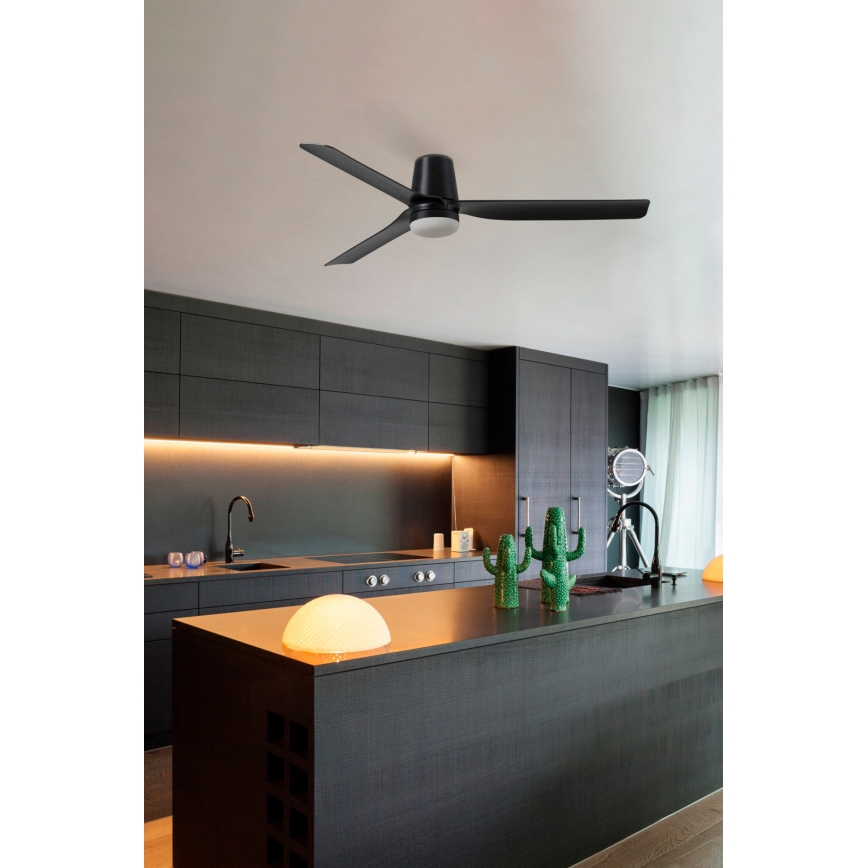 FARO 33829-1TW - Plafonski ventilator sa prigušivom LED rasvetom PUNT TUB M LED/18W/230V 3000/4200/6500K prečnik 130 cm bela/braon + daljinski upravljač