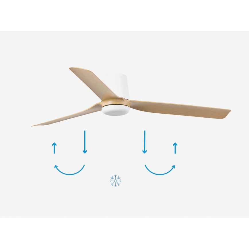 FARO 33829 - Plafonski ventilator PUNT TUB M braon/bela prečnika 130 cm + daljinski upravljač