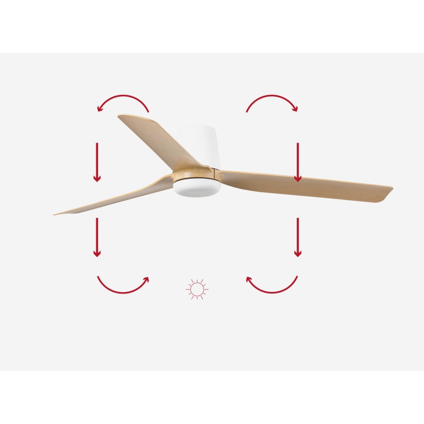 FARO 33829 - Plafonski ventilator PUNT TUB M braon/bela prečnika 130 cm + daljinski upravljač