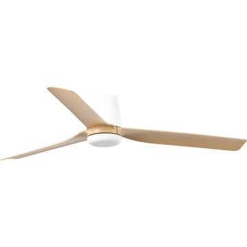 FARO 33829 - Plafonski ventilator PUNT TUB M braon/bela prečnika 130 cm + daljinski upravljač