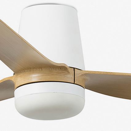 FARO 33829WT-1TW - LED prigušiva stropni ventilator PUNT TUB M LED/18W/230V 3000/4200/6500K smeđa/bela prečnik 132 cm Wi-Fi Tuya + daljinski upravljač