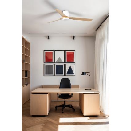 FARO 33829WT - Plafonski ventilator PUNT TUB M braon/bela prečnik 132 cm Wi-Fi Tuya + daljinski upravljač