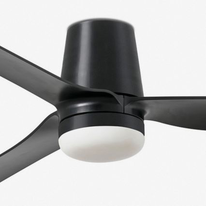 FARO 33830-1TW - LED prigušiva plafonska lampa-ventilator PUNT TUB M LED/18W/230V 3000/4200/6500K pr. 130 cm crna + daljinski upravljač