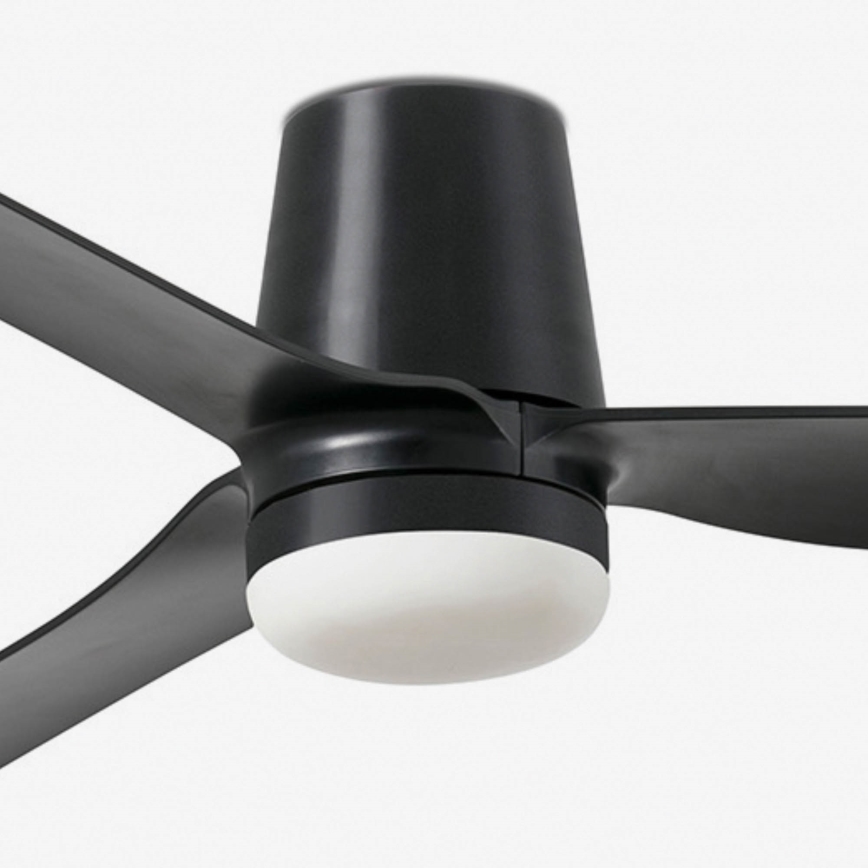 FARO 33830-1TW - LED prigušiva plafonska lampa-ventilator PUNT TUB M LED/18W/230V 3000/4200/6500K pr. 130 cm crna + daljinski upravljač