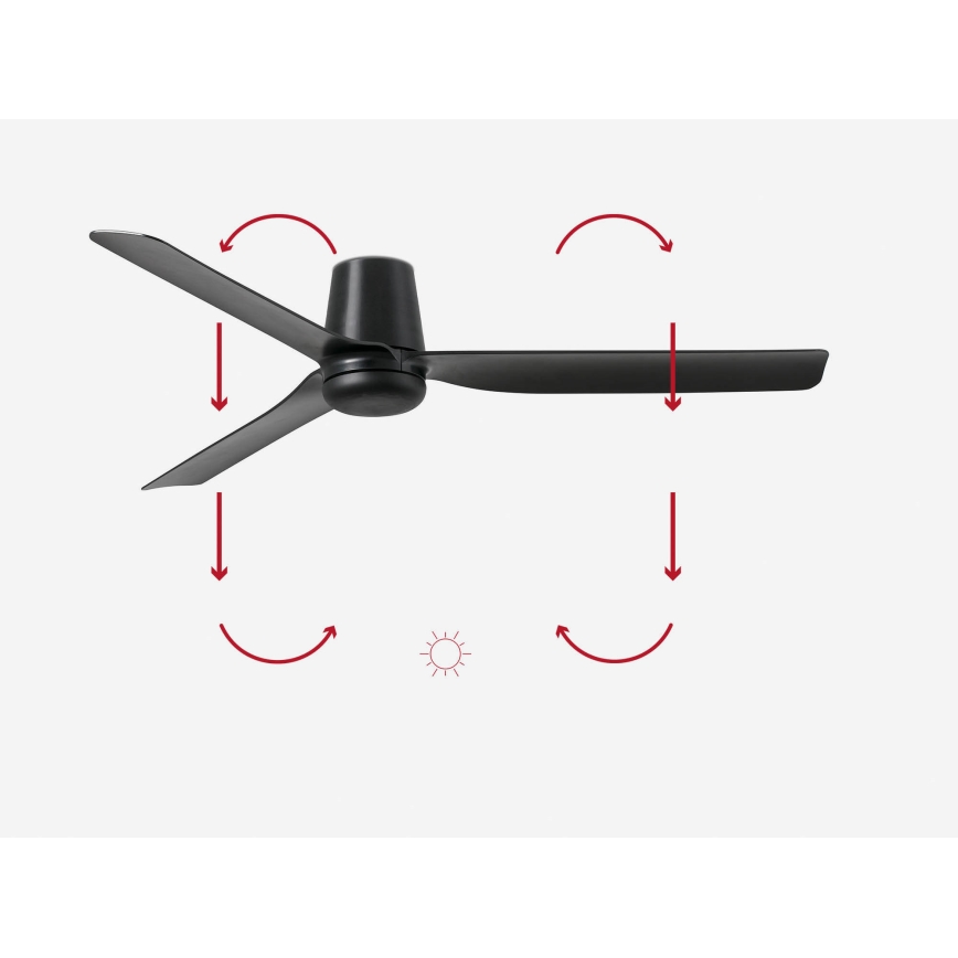 FARO 33830 - plafonski ventilator PUNT TUB M, crne boje, prečnik 130 cm + daljinski upravljač