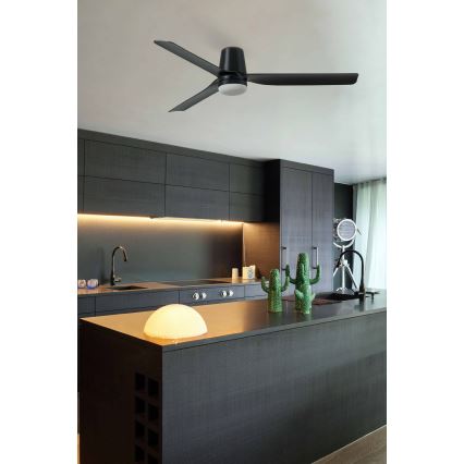 FARO 33830WT-1TW - LED prigušiva plafonski ventilator PUNT TUB M LED/18W/230V 3000/4200/6500K crna prečnik 132 cm Wi-Fi Tuya + daljinski upravljač