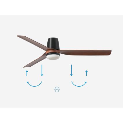 FARO 33831-1TW - LED prigušiva plafonski ventilator PUNT TUB M, LED/18W/230V, 3000/4200/6500K, prečnik 130 cm, braon/crna + daljinski upravljač