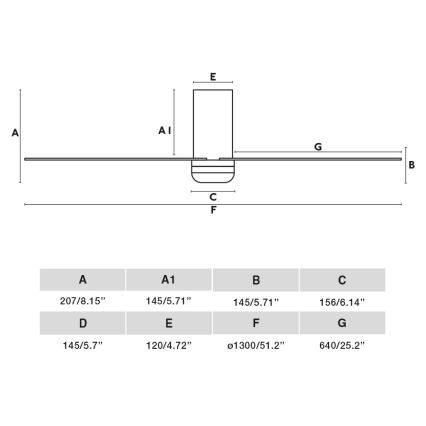 FARO 33831 - Plafonski ventilator PUNT TUB M, braon/crna, prečnik 130 cm + daljinski upravljač