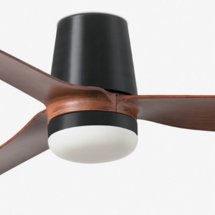 FARO 33831WT1S - LED prigušiva stropni ventilator PUNT TUB M LED/18W/230V 2700/3000/4000K prečnik 132 cm braon/crna Wi-Fi Tuya + daljinsko upravljanje