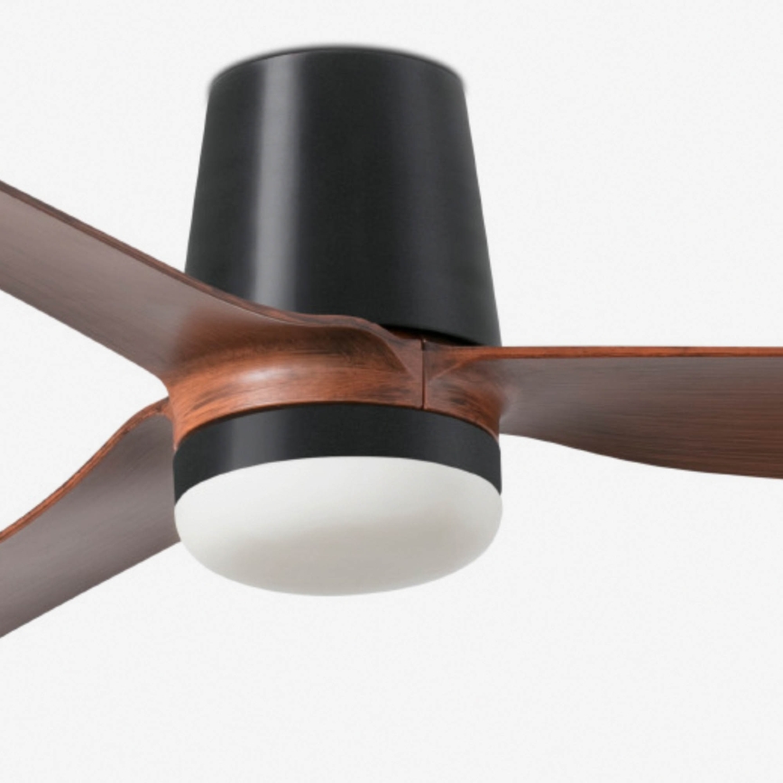 FARO 33831WT1S - LED prigušiva stropni ventilator PUNT TUB M LED/18W/230V 2700/3000/4000K prečnik 132 cm braon/crna Wi-Fi Tuya + daljinsko upravljanje