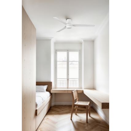 FARO 33832-1TW - LED prigušiva plafonski ventilator MINI PUNT TUB sa integrisanom LED/10W/230V, 2700/4000/6000K, prečnik 90 cm, beo + daljinski upravljač