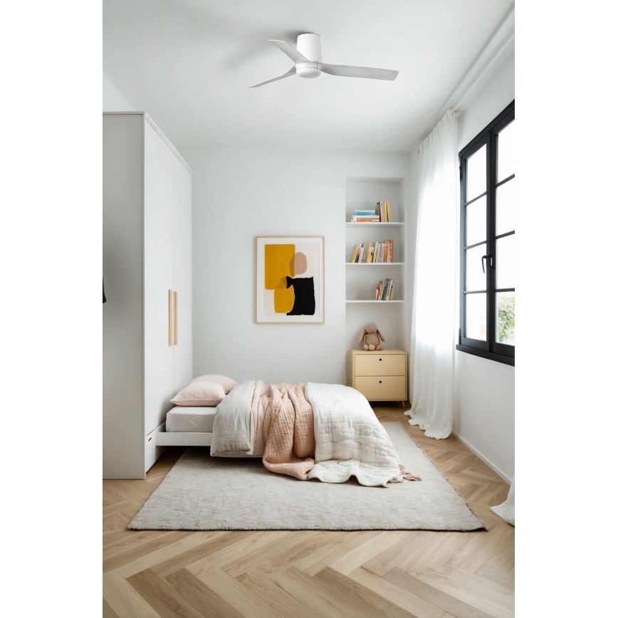 FARO 33832 - Plafonski ventilator MINI PUNT TUB S beo Ø 90 cm + daljinski upravljač