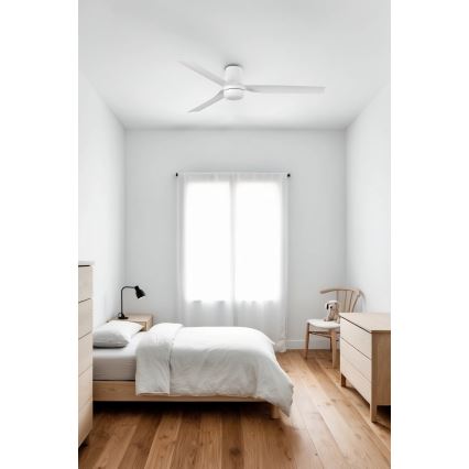 FARO 33832WT-1TW - LED prigušiva stropni ventilator MINI PUNT TUB sa LED/10W/230V 2700/4000/6000K bela, prečnik 90 cm, Wi-Fi Tuya + daljinski upravljač