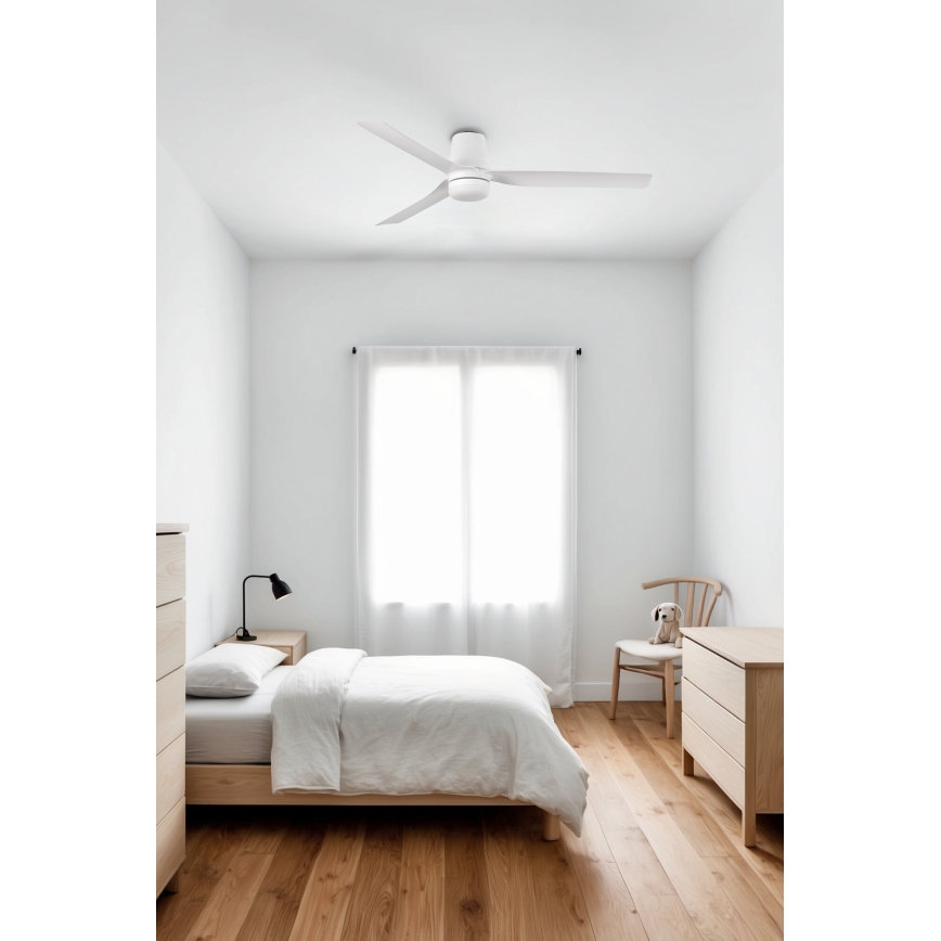 FARO 33832WT-1TW - LED prigušiva stropni ventilator MINI PUNT TUB sa LED/10W/230V 2700/4000/6000K bela, prečnik 90 cm, Wi-Fi Tuya + daljinski upravljač