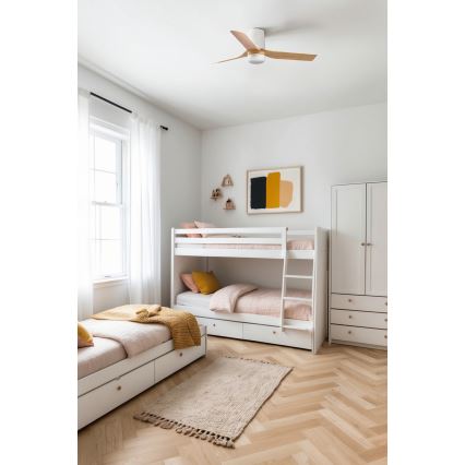 FARO 33833-1TW - LED prigušiva plafonski ventilator MINI PUNT TUB sa LED/10W/230V 2700/3000/4000K, prečnik 90 cm, braon/bela + daljinski upravljač