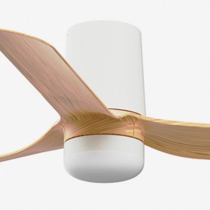 FARO 33833-1TW - LED prigušiva stropni ventilator MINI PUNT TUB sa ugrađenim LED izvorom/10W/230V 2700/4000/6000K prečnik 90 cm braon/bela + daljinski upravljač