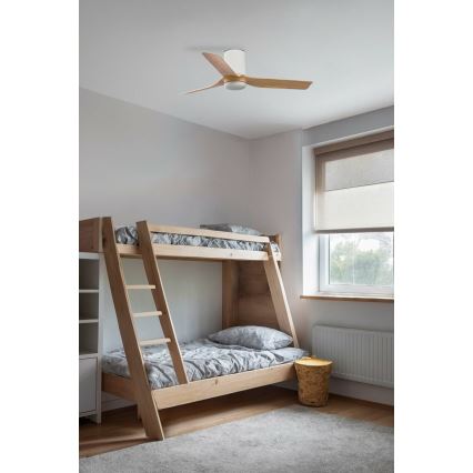 FARO 33833 - Plafonski ventilator MINI PUNT TUB S braon/bela, prečnik 90 cm + daljinski upravljač