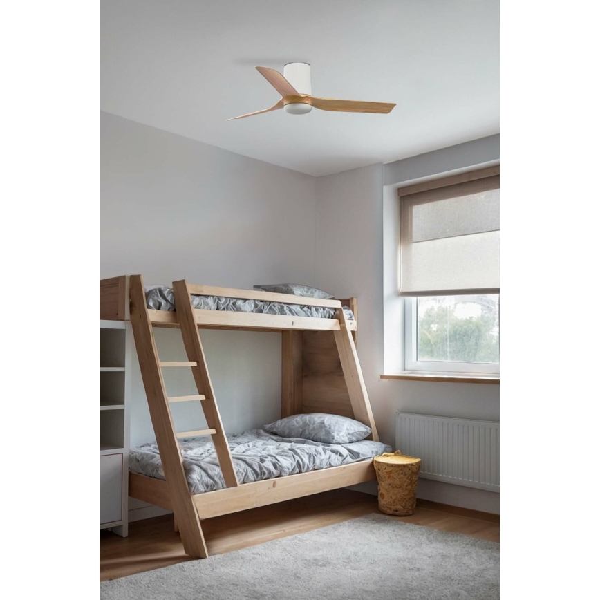 FARO 33833 - Plafonski ventilator MINI PUNT TUB S braon/bela, prečnik 90 cm + daljinski upravljač