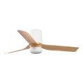 FARO 33833WT-1TW - LED prigušiva plafonski ventilator MINI PUNT TUB sa LED/10W/230V 2700/4000/6000K braon/bela prečnik 90 cm Wi-Fi Tuya + daljinski upravljač