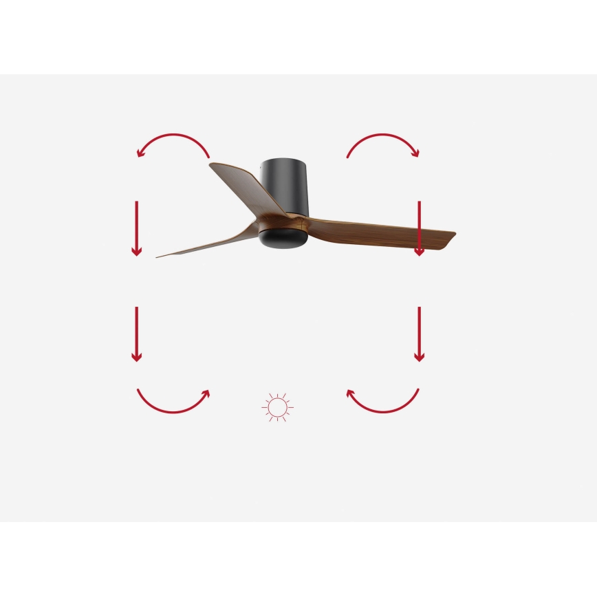 FARO 33835 - Plafonski ventilator MINI PUNT TUB S braon/crna, prečnik 90 cm + sa daljinskim upravljačem