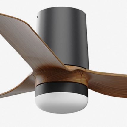 FARO 33835WT-1TW - LED prigušiva stropni ventilator MINI PUNT TUB sa LED/10W/230V 2700/4000/6000K braon/crna prečnika 90 cm Wi-Fi Tuya + daljinski upravljač