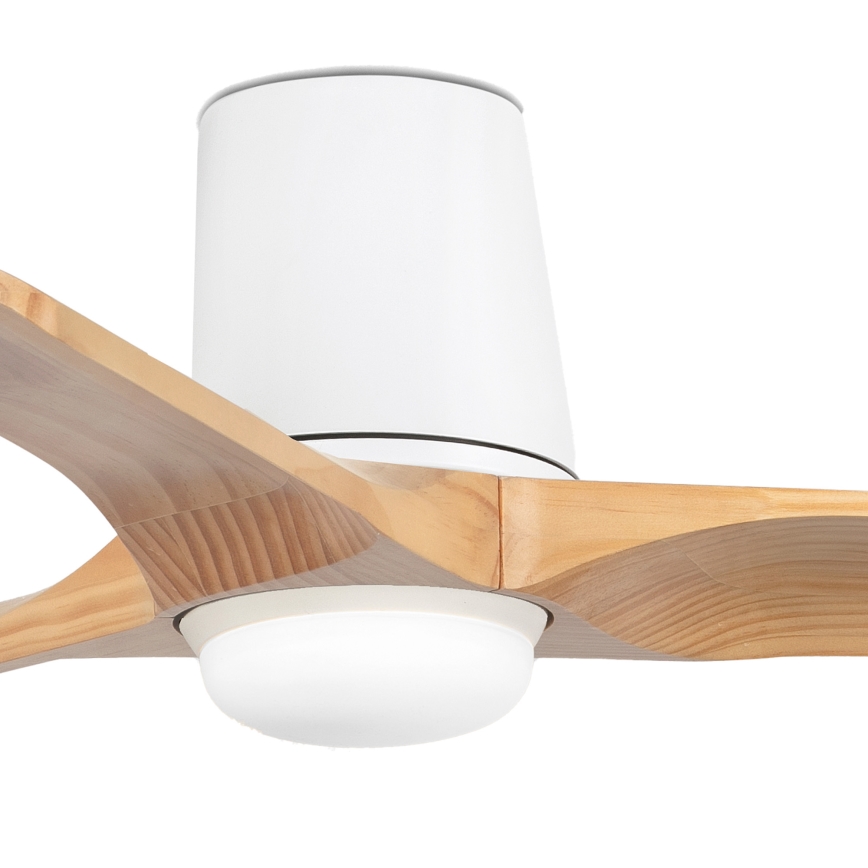 FARO 33836-1TW - LED stropni ventilator HEYWOOD TUB sa prigušiva LED/10W/230V 2700/4000/6000K borovina/bela prečnik 90 cm + daljinski upravljač