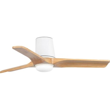 FARO 33836WT-1TW - LED prigušiva stropni ventilator HEYWOOD TUB sa LED/10W/230V 2700/4000/6000K bor/bela, prečnik 90 cm, Wi-Fi Tuya + daljinski upravljač