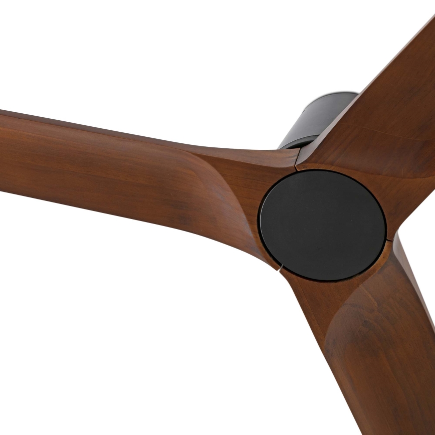 FARO 33837 - Plafonski ventilator HEYWOOD TUB S borovina/crna prečnik 90 cm + daljinski upravljač