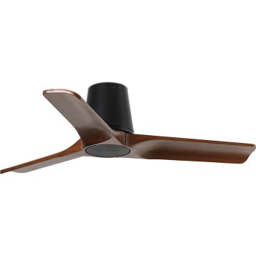 FARO 33837 - Plafonski ventilator HEYWOOD TUB S borovina/crna prečnik 90 cm + daljinski upravljač