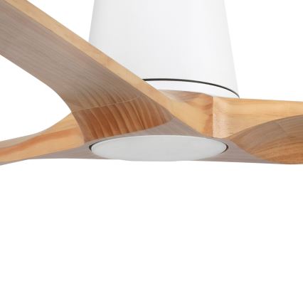 FARO 33838 - Stropni ventilator HEYWOOD TUB L bor/bela prečnik 132 cm + daljinski upravljač