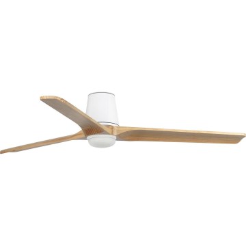 FARO 33838WT-1TW - LED prigušiva plafonski ventilator HEYWOOD TUB L LED/10W/230V 2700/3000/4000K bor/bela prečnik 132 cm Wi-Fi Tuya + daljinski upravljač