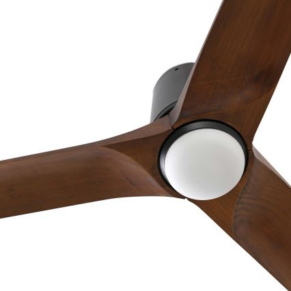FARO 33839-1TW - LED stropni ventilator HEYWOOD TUB L sa prigušiva funkcijom LED/10W/230V 2700/4000/6000K borovina/crna, prečnik 132 cm + daljinski upravljač