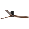 FARO 33839 - Plafonski ventilator HEYWOOD TUB L borovina/crna prečnik 132 cm + daljinski upravljač