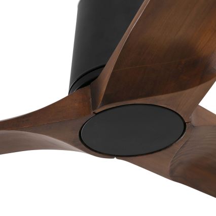 FARO 33839 - Plafonski ventilator HEYWOOD TUB L borovina/crna prečnik 132 cm + daljinski upravljač